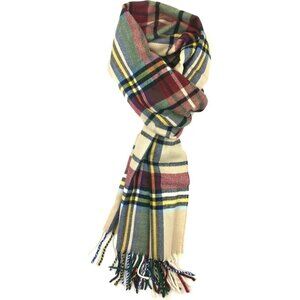 Men and Womend Tan-burgundy Plaid Winter Cashmer Scarf Soft Luxurious Plum